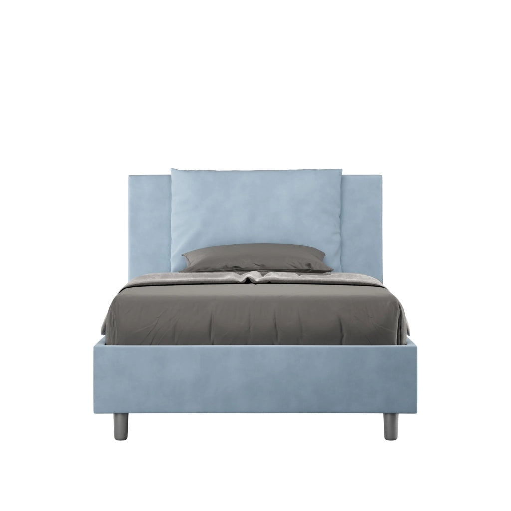 Letto 1 Piazza e Mezzo 130x210 cm con Rete Antea Azzurro