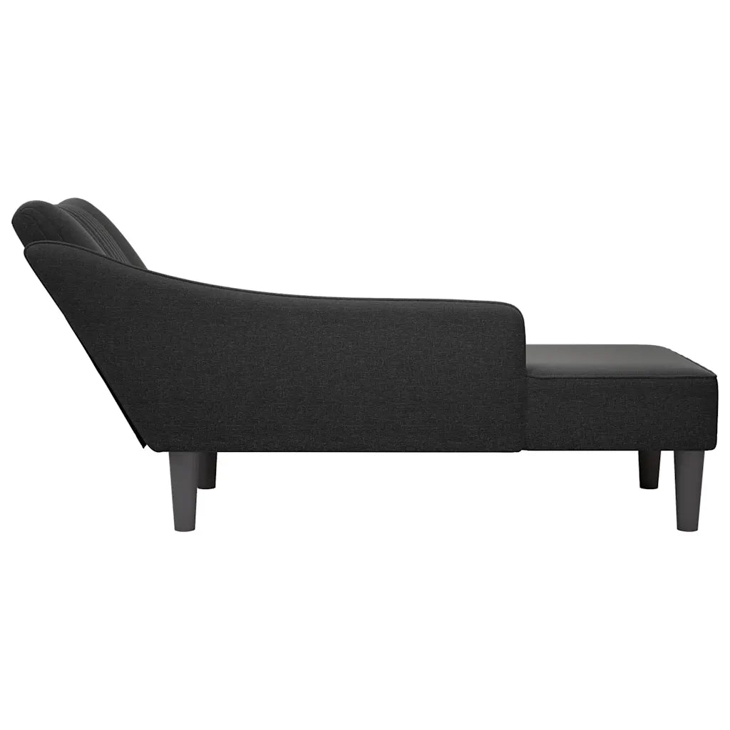 Sdraio con Bracciolo Destro in Tessuto Nero 4009802
