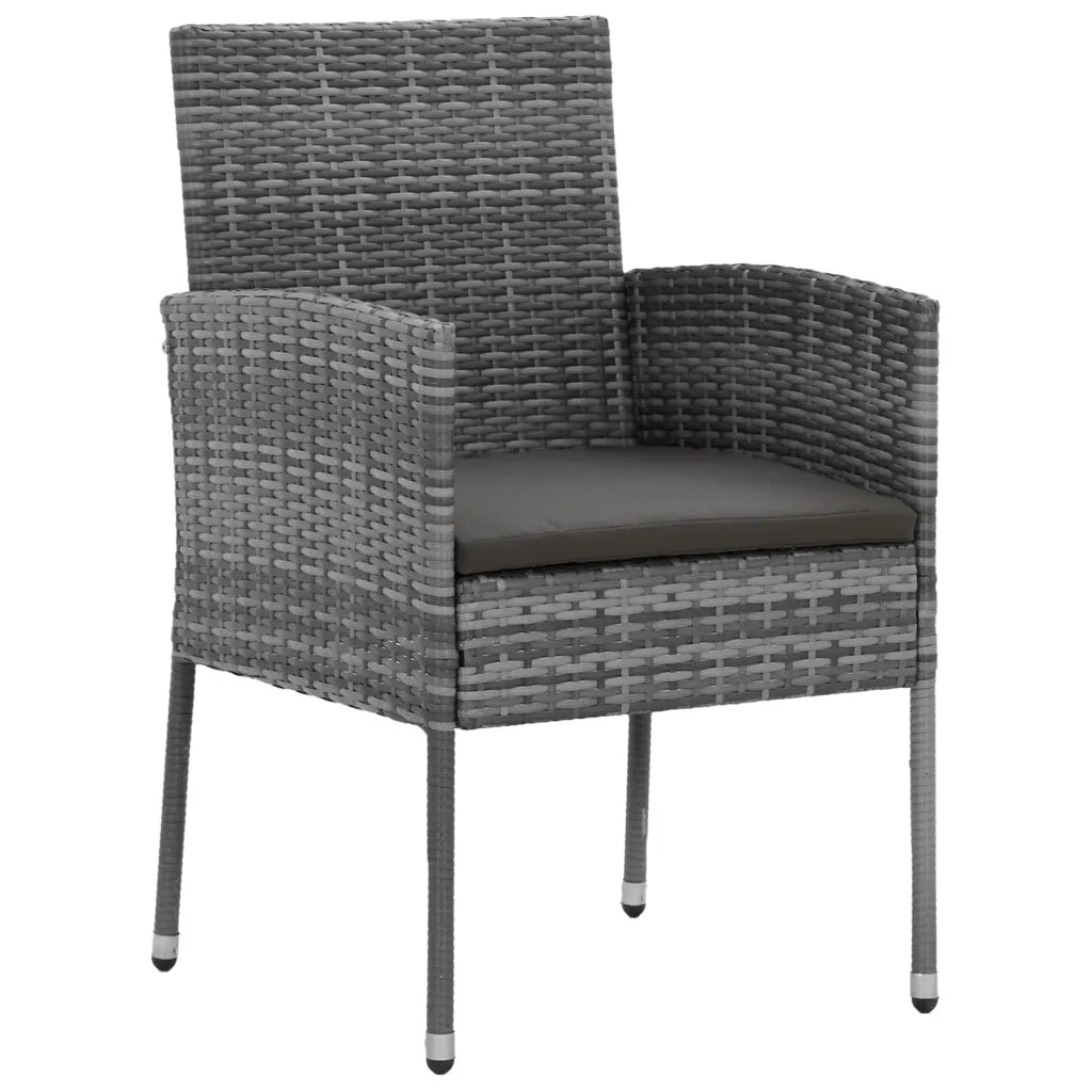 Set da Pranzo per Esterni 7 pz in Polyrattan Grigio 3120114