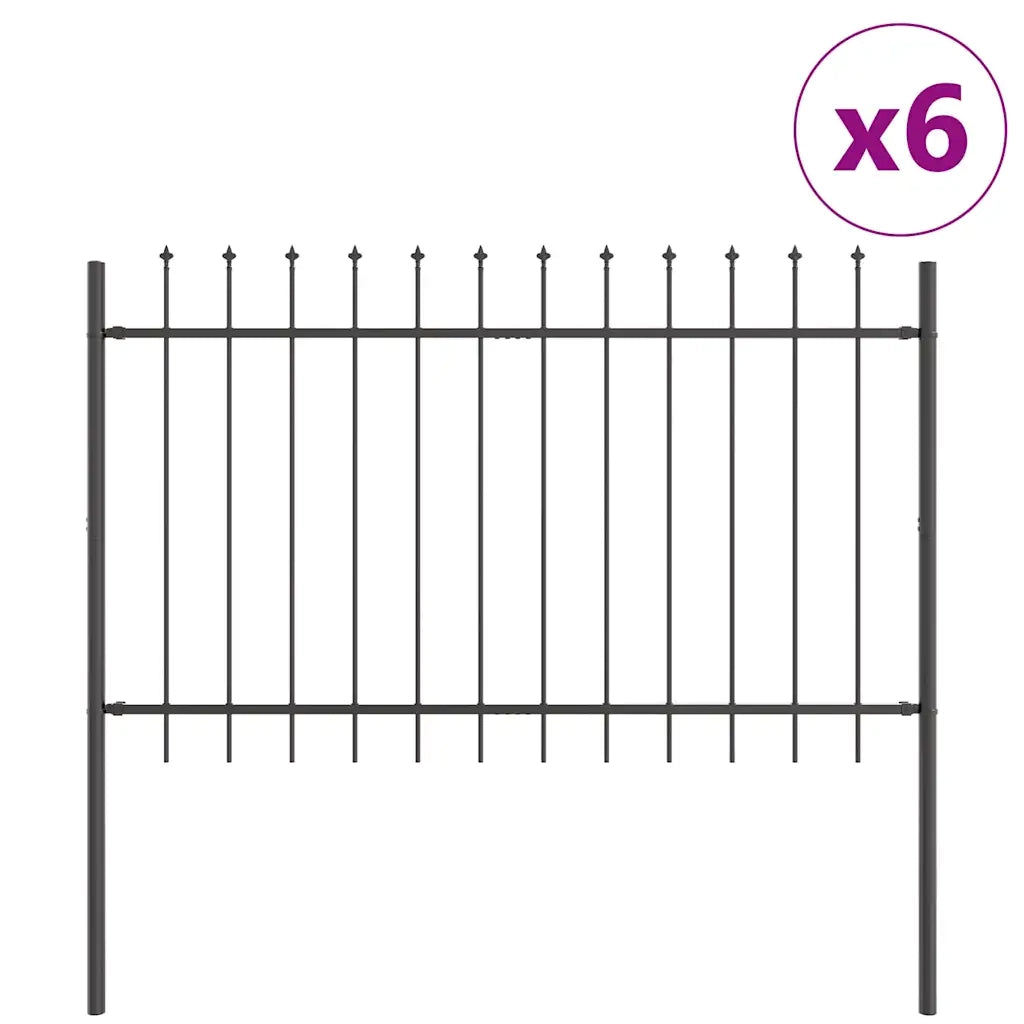 Recinzione per Giardino 6 pcs Grigio 10,2 x 1,2 m 3334111