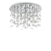 Plafoniera Contemporanea Neve Metallo Cromo 8 Luci G9 3W 3000K Luce Calda