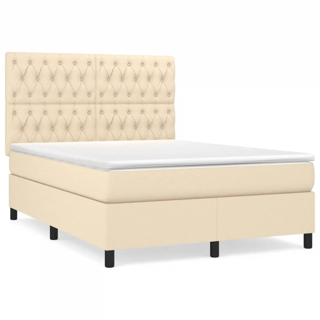 Giroletto a Molle con Materasso Crema 140x19 cm in Tessuto 3142014