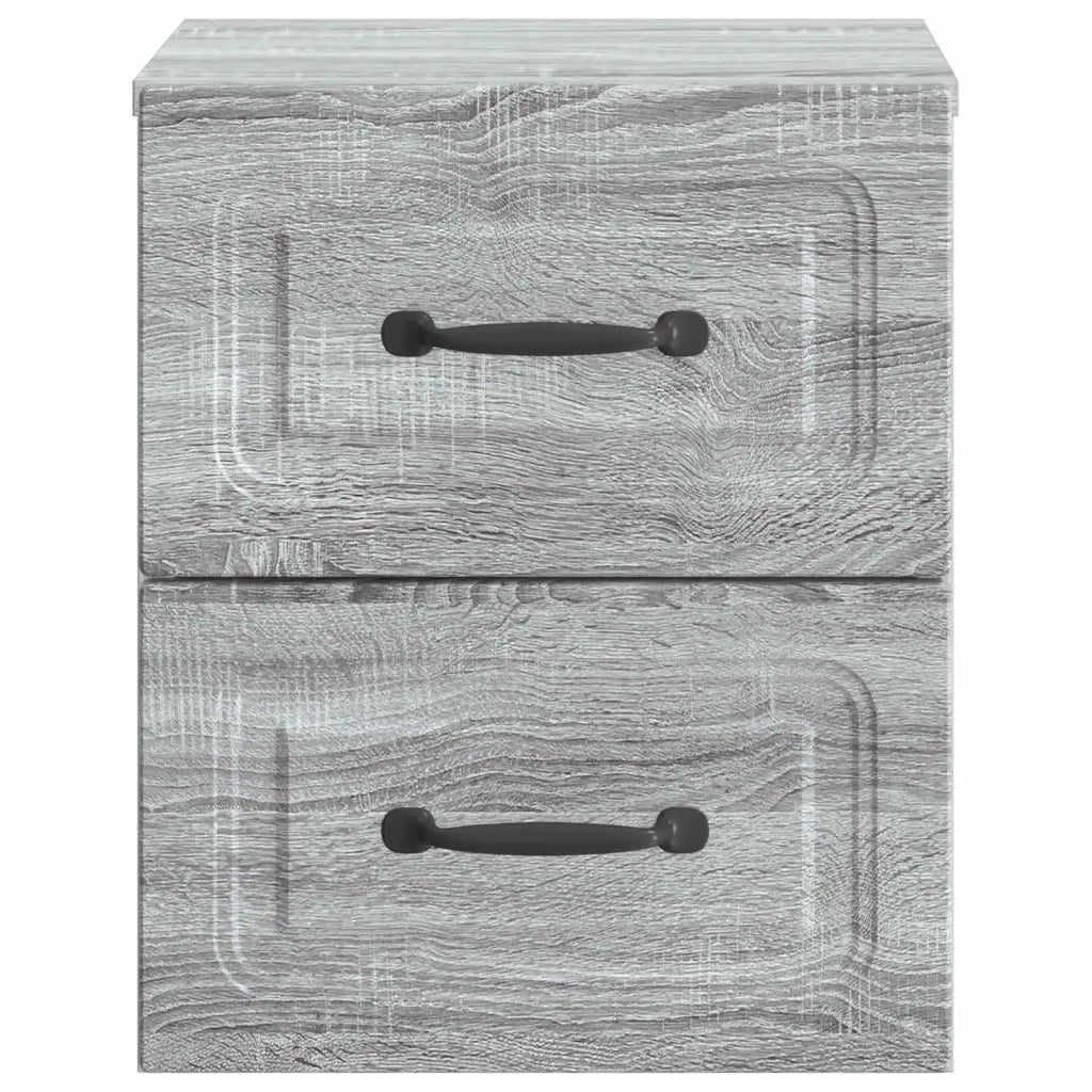 Mobiletto da notte a muro 2 pz Grigio Sonoma 34,5 x 33 x 40 cm 899328