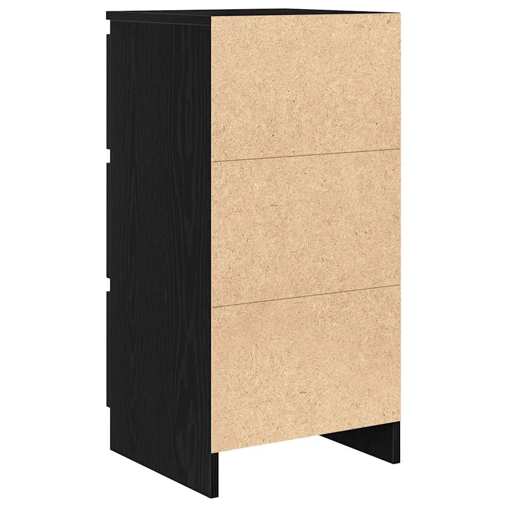 Credenza | Madia | Buffet da pranzo | Armadio da pranzo Rovere Nero 37,5x35x76 cm in Legno Multistrato