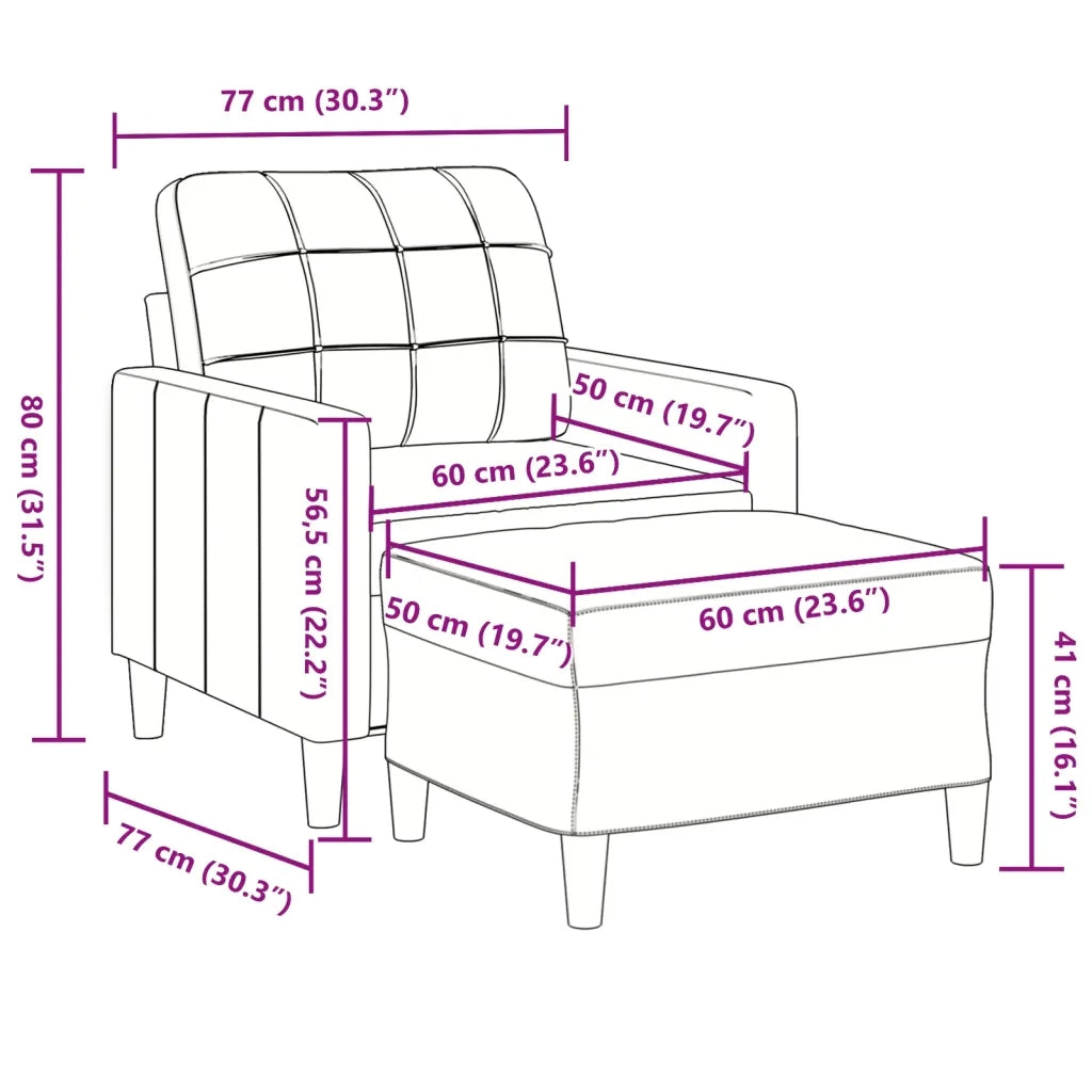 Poltrona con Poggiapiedi Grigio Scuro 60 cm in Velluto 3278258