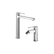 Paffoni coppia miscelatori lavabo alto e bidet senza scarico cromato mod. Ringo