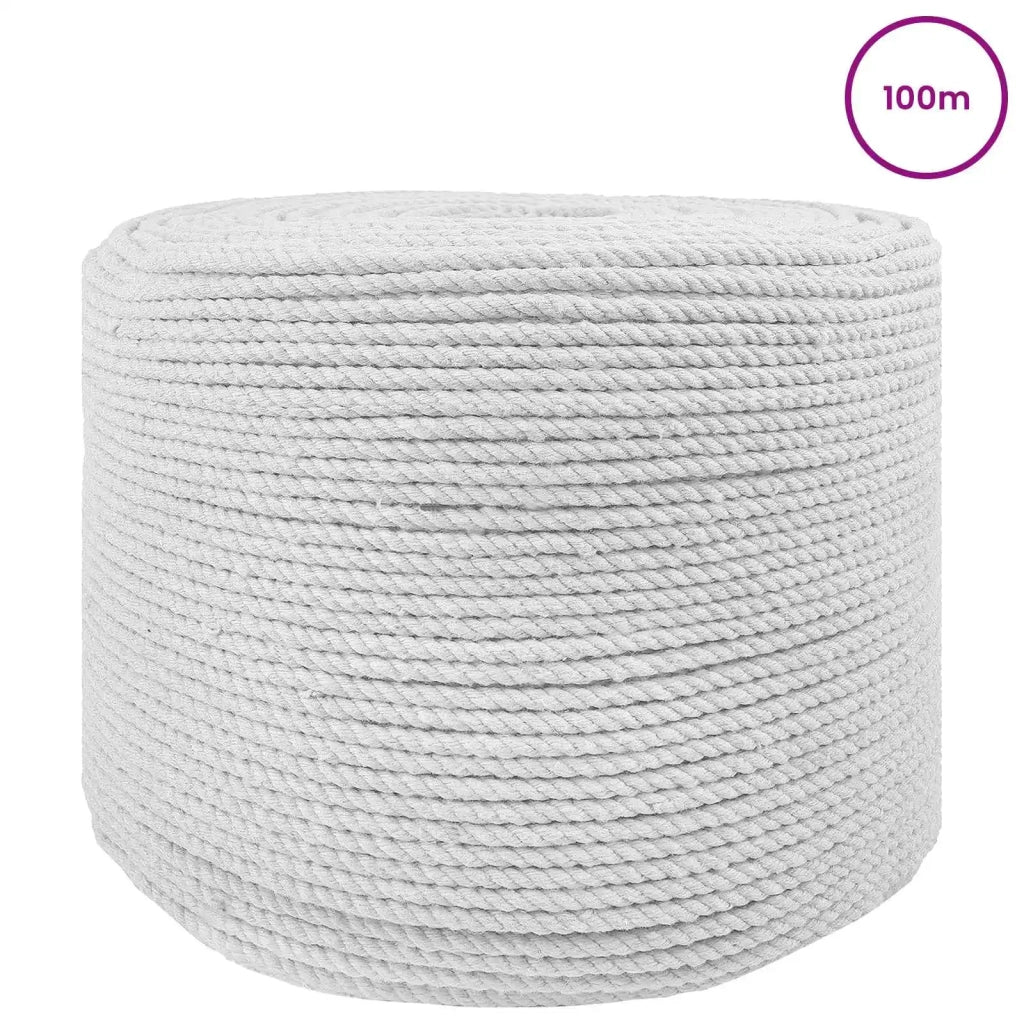 Spago di Cotone 10 pz 2 mm 100 m Bianco 100% Cotone 42011843