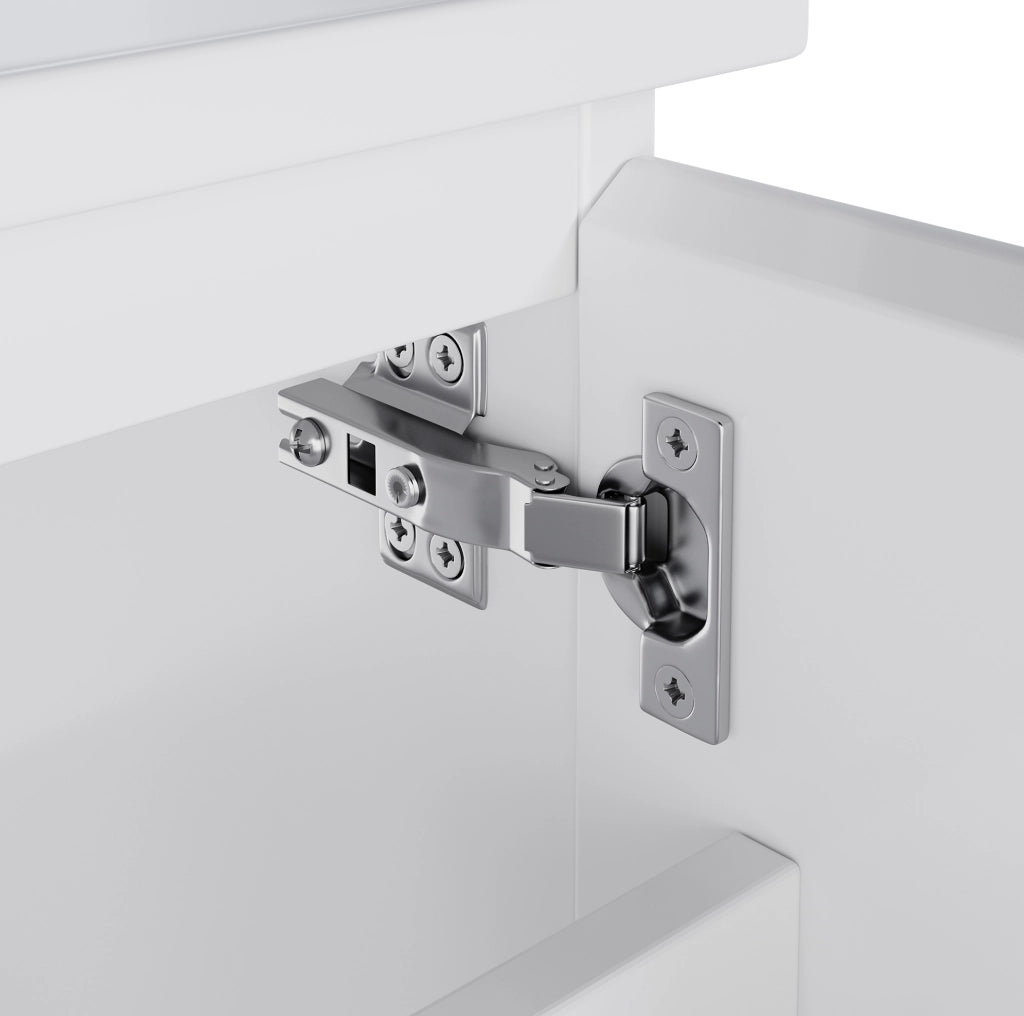 Mobile lavabo sospeso 91.5x46.5x50.5 cm con LED a sensore; lavabo in ceramica; bianco