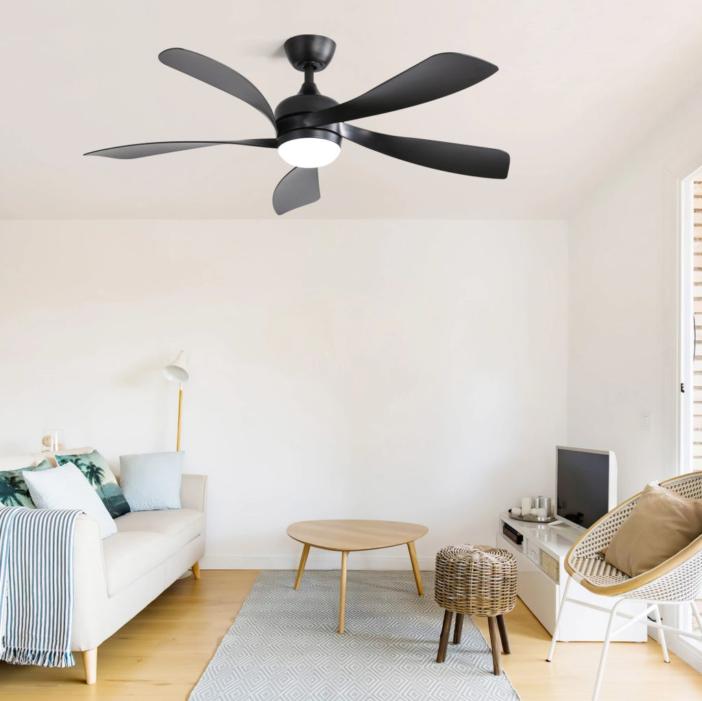 Ventilatore da soffitto YEAVIO 132 cm con illuminazione LED a 3 colori dimmerabili, motore DC silenzioso, timer e funzione estate/inverno