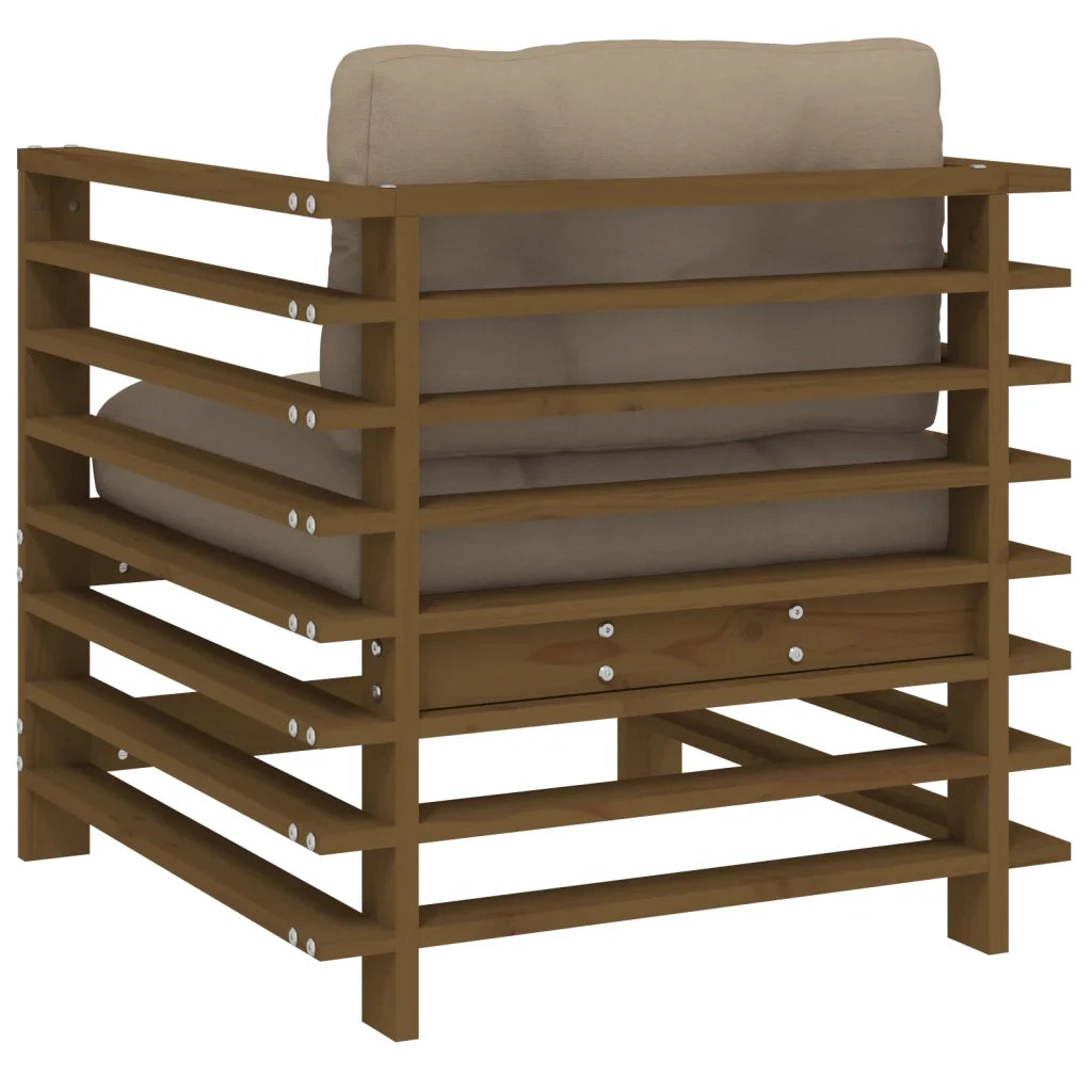 Sedie da Giardino con Cuscini 2pz Ambra Legno Massello di Pino