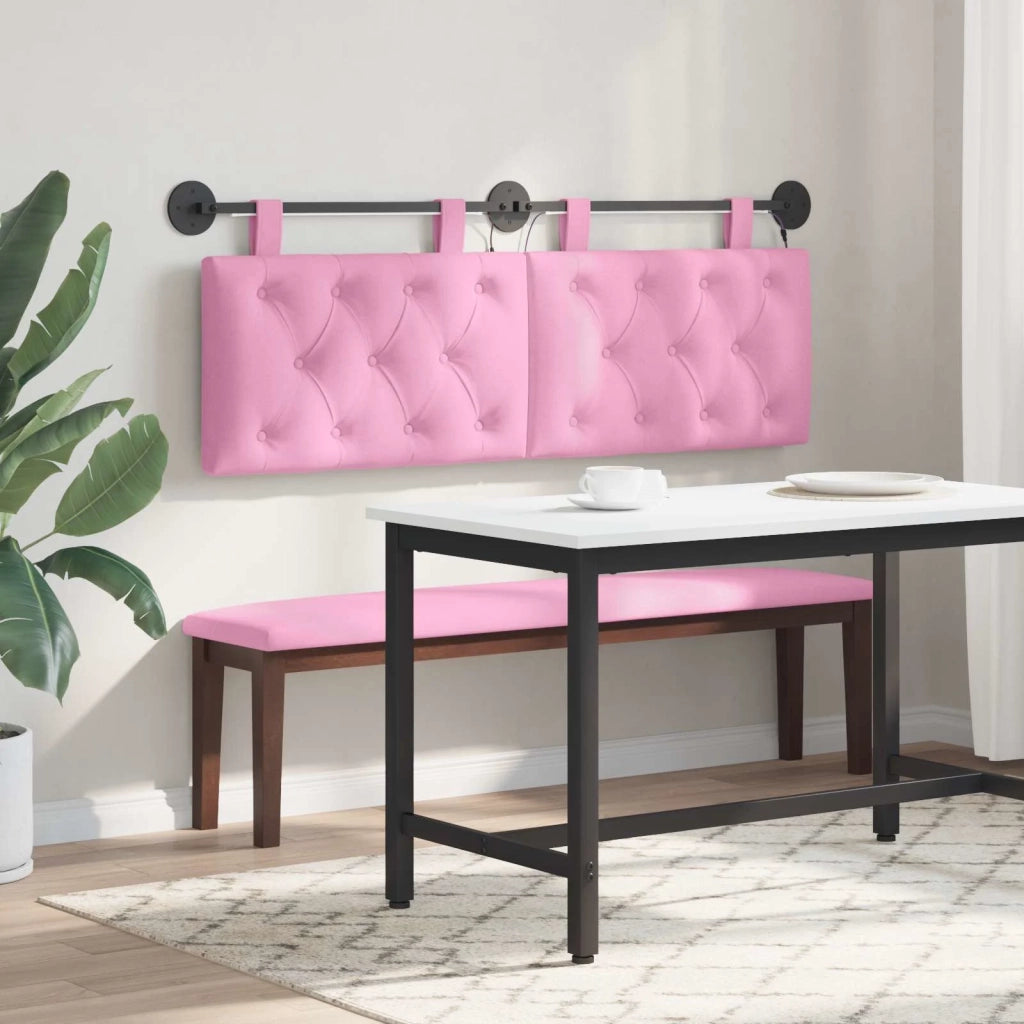 Testiera | Testata sospesa Con luce LED Rosa Tessuto