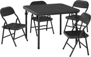 Set di tavolo e sedie pieghevoli da 5 pezzi per bambini con