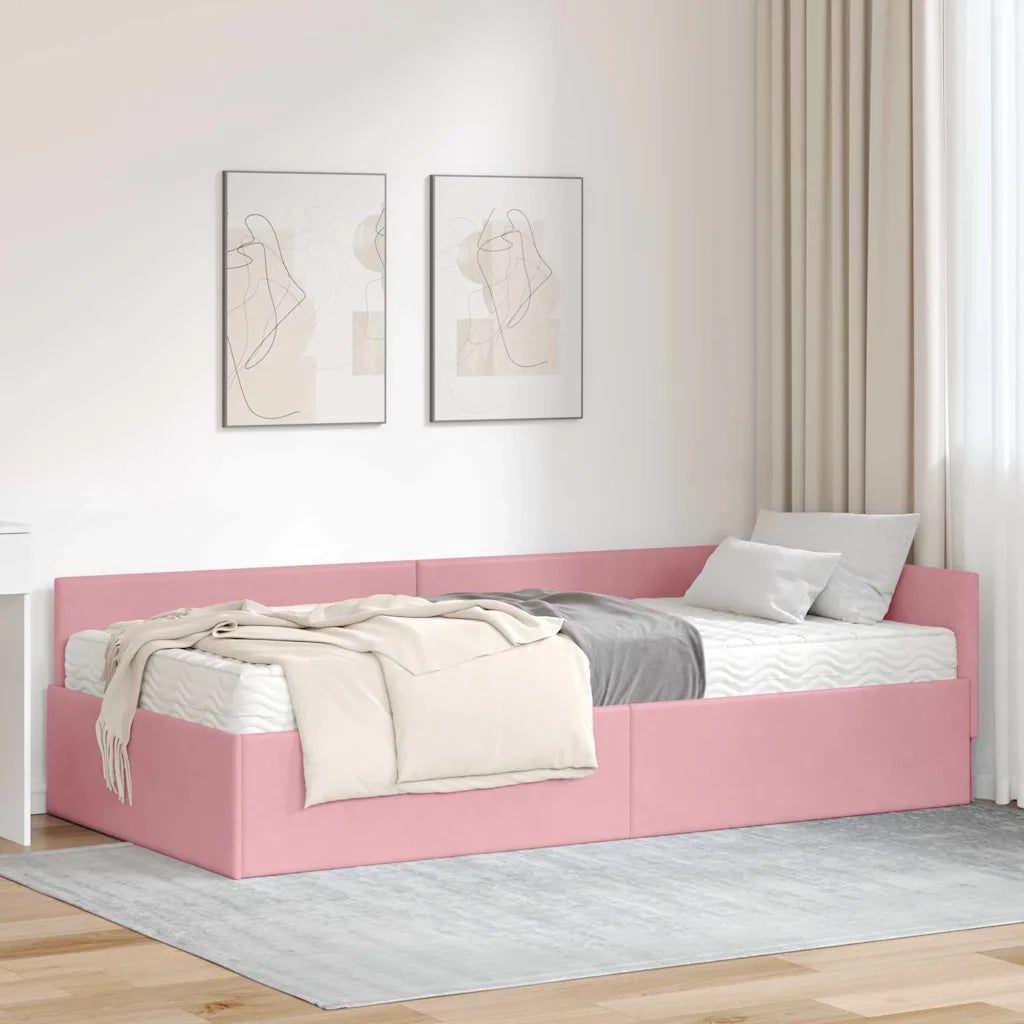 Struttura Letto Angolare con Materasso 2 pcs Grigio Velluto 3393637