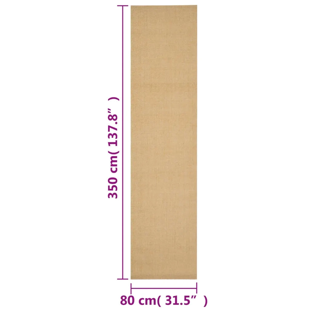 Tappeto del soggiorno | Tappeto in Sisal Naturale 80 x 350 cm