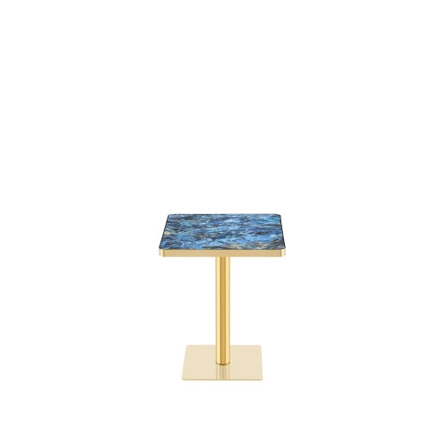 Tavolo quadrato 60x60 cm blu MDF e metallo - per 2-4 persone