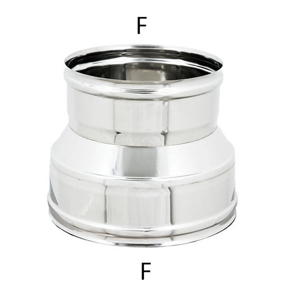 Raccordo inox 6 decimi aisi 304 da f 230 a f variabile, diametro 80mm