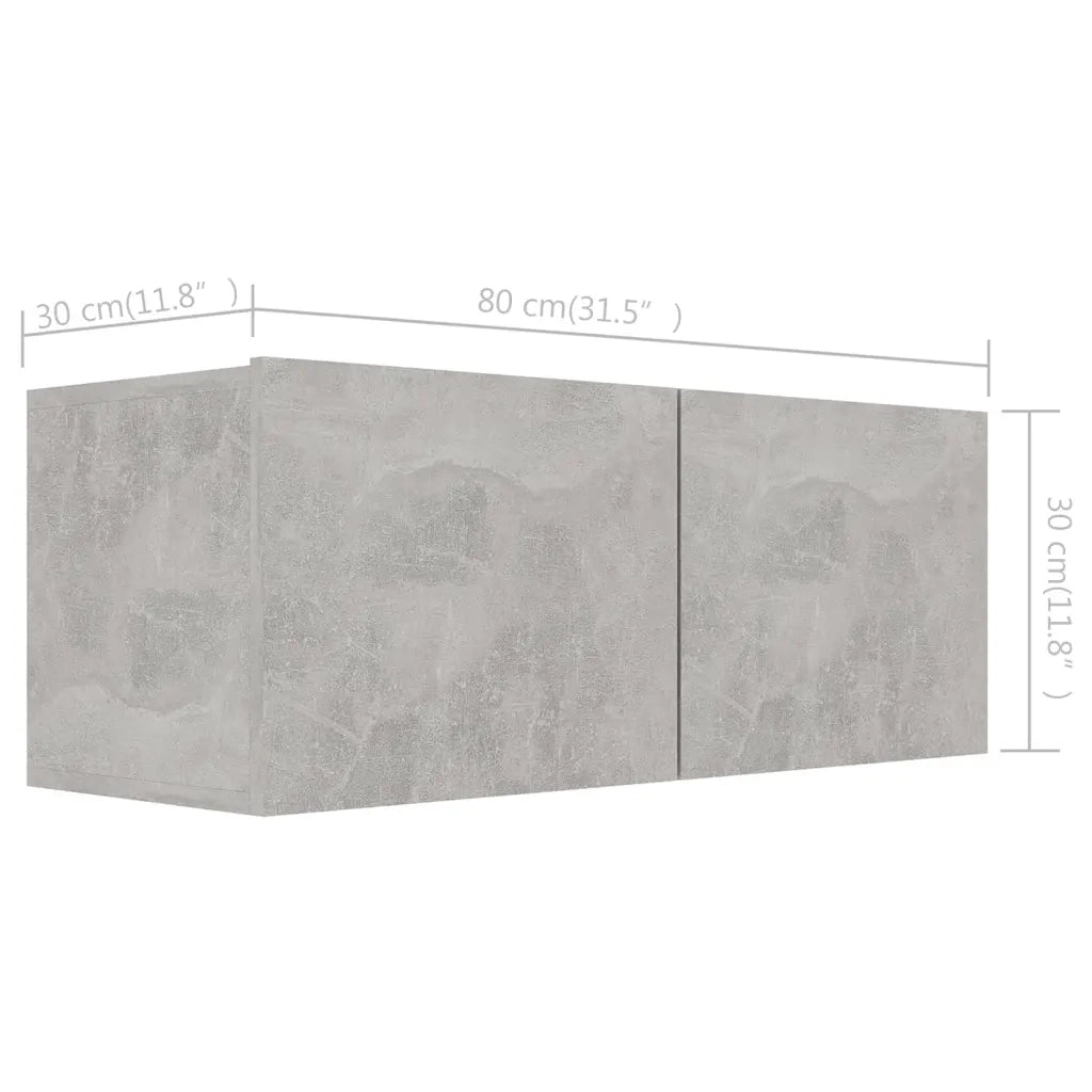 Set di Mobili Porta TV 5 pz-Set di 5 Credenza per TV Grigio Cemento in Legno Multistrato 494369