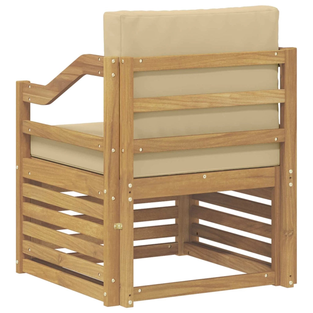 Divano da esterno Poliestere Bianco e beige 3439115