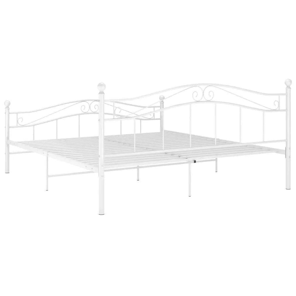 Giroletto-Struttura Letto Bianco in Metallo 200x200 cm 945832