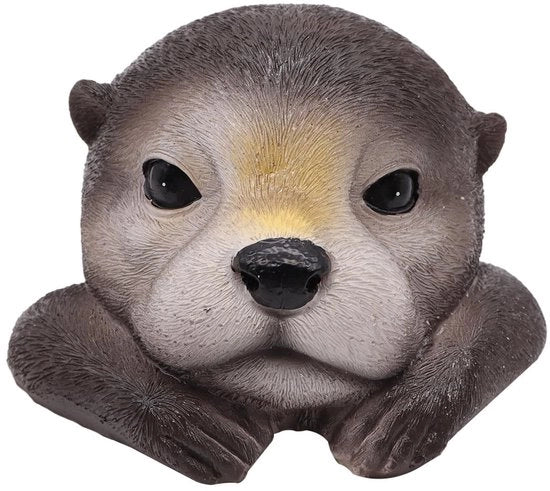 Decorazione per acquario esterno - Immagine di otter in legno - Hars per esterni - Dimensioni 15,5 x 14,7 x 8,9 cm