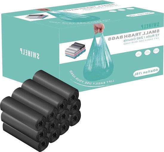 Liner per Pronto Imballaggio da 15 Litri - 240 Contenitori - Borse per Rifiuti per Bagno Cucina Camera da Letto Ufficio Animali Auto - 4 Galloni