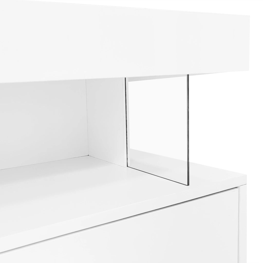 Mobile TV bianco lucido 160 cm con illuminazione LED