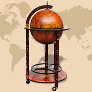 Minibar a Forma di Globo con Supporto in Legno di Eucalipto 60774