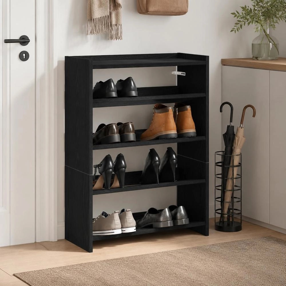 Scaffale per scarpe nero, 60x25x81 cm – moderno e versatile, adatto a ogni arredamento, regalo elegante