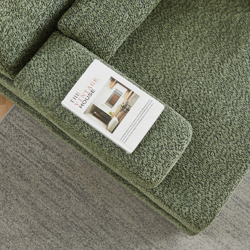 Divano Letto Modulare 2 in 1 Pieghevole in Ciniglia Verde per Soggiorno Camera da Letto e Ufficio