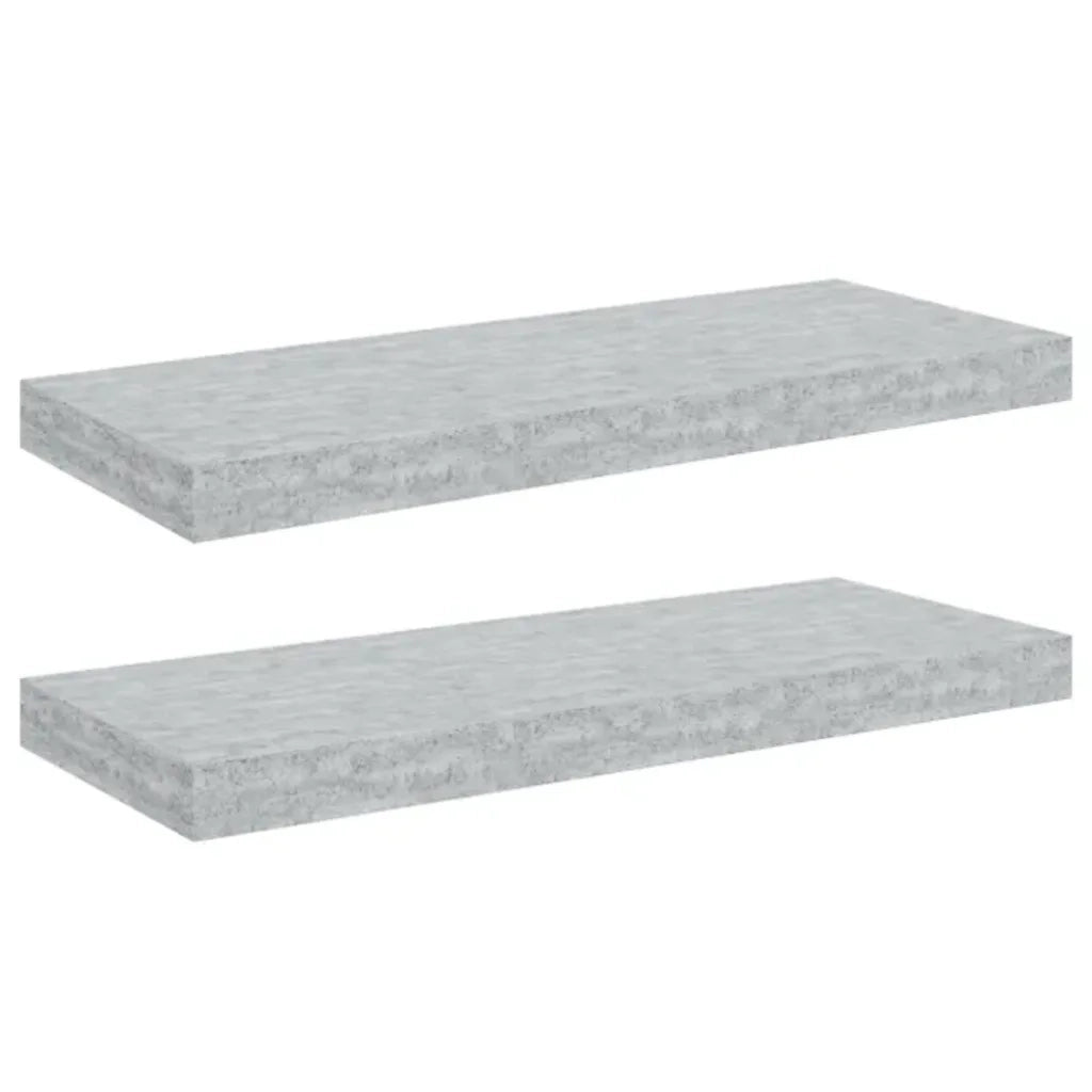Scaffali a Parete 2 pz Grigio Cemento 60x23,5x3,8 cm in MDF 326598
