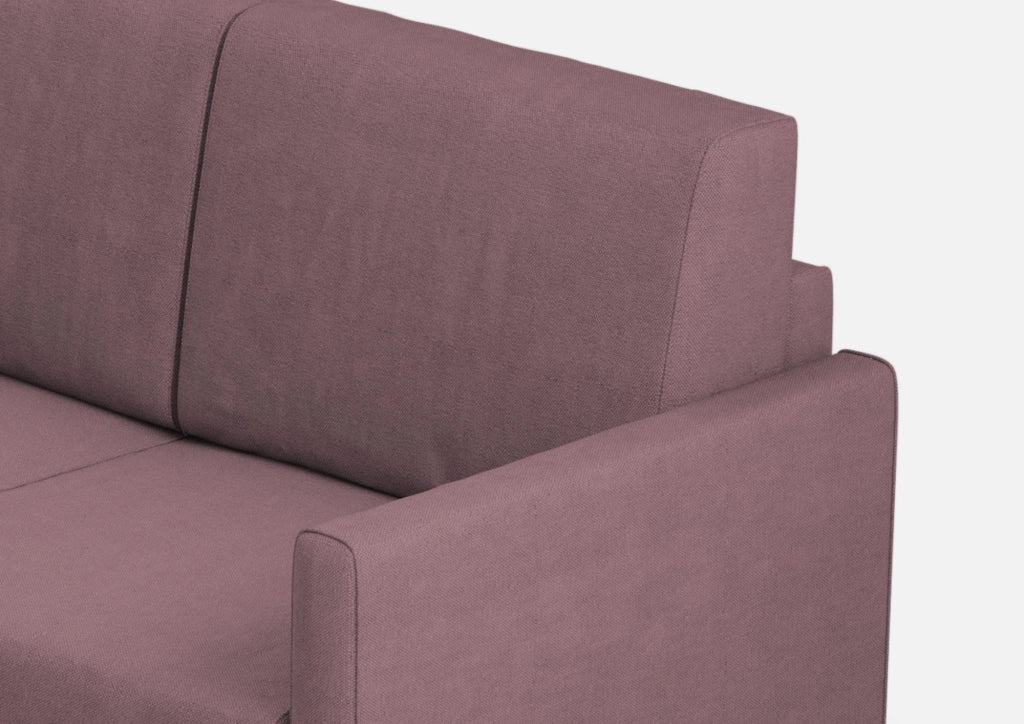 Divano Angolare 5 Posti 241x241x85 cm Karay in Tessuto Prugna