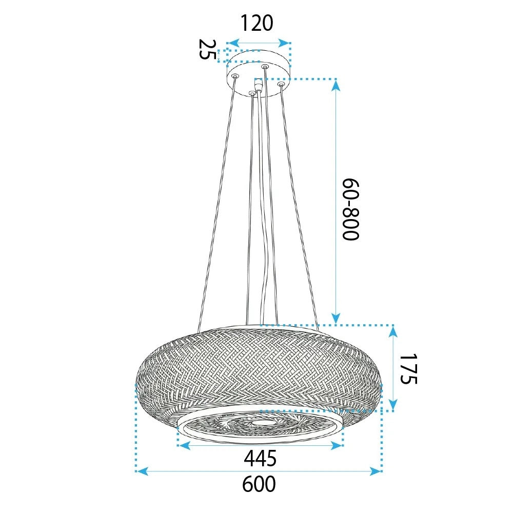 Lampada Boho APP1910-3CP 60 Cm