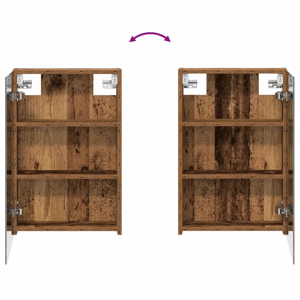 Mobiletto per specchio da Bagno | Armadio da bagno con lo scaffale Legno vecchio