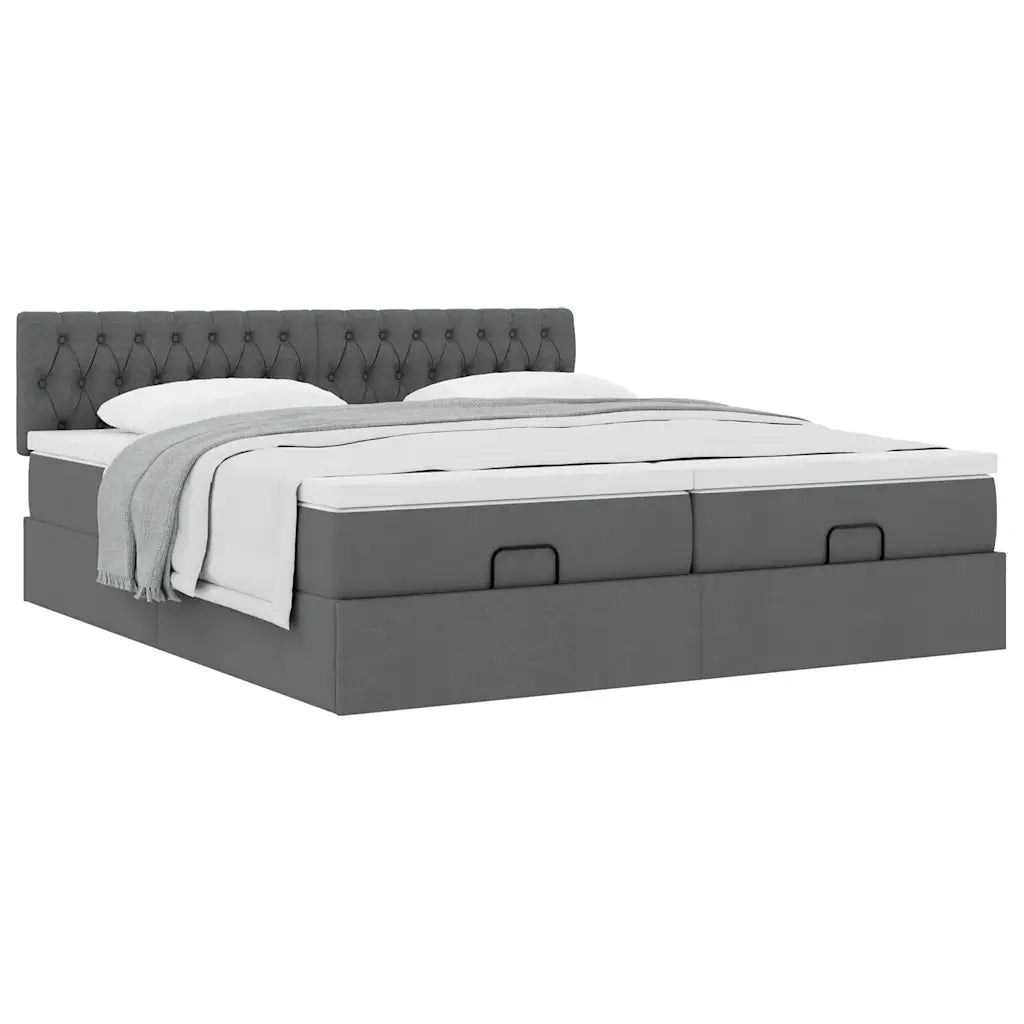 Struttura Letto Pouf con Materassi 160x200 cm in Tessuto