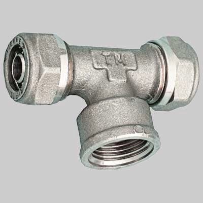 RACCORDO A TEE FEMMINA PER TUBO COBRAPEX  15 x 1/2 x 15 S. 2,5     TIEMME
