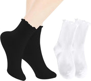 Calze a righelli per donna morbide e respiranti con righelli ideali per compleanni e anniversari regalo perfetto (bianco nero)