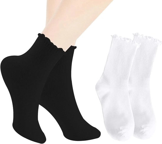 Calze a righelli per donna morbide e respiranti con righelli ideali per compleanni e anniversari regalo perfetto (bianco nero)