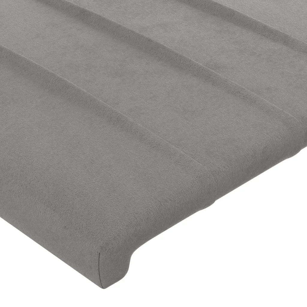 Testiera | Testata ad Orecchio Grigio Chiaro 203x23x78/88 cm in Velluto