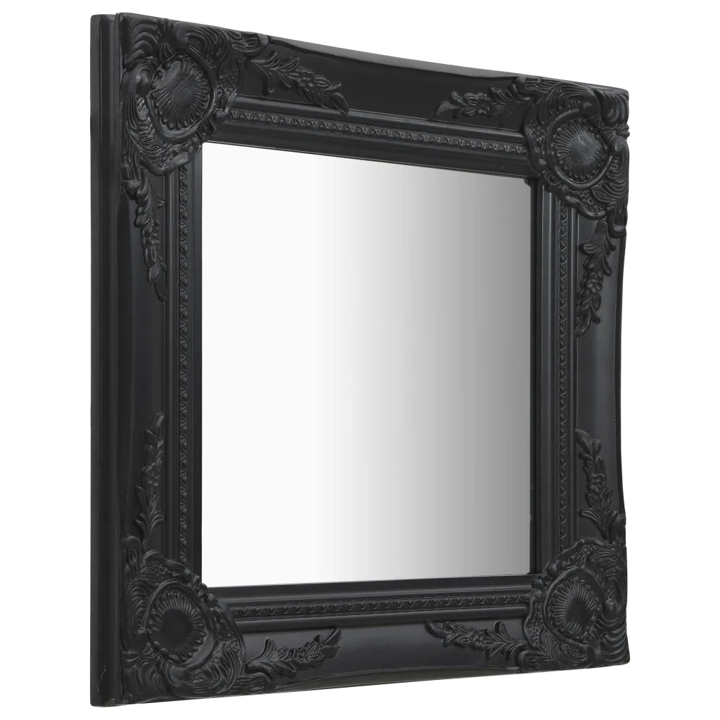Specchio da Parete | Specchio decorativo Stile Barocco 40x40 cm Nero