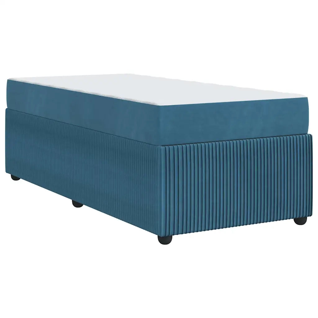 Struttura del letto con materasso Blu 100 x 200 cm Tessuto