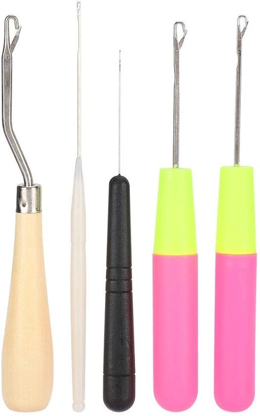 Kit di grattugiatori per tappeti - 5 pezzi - Manico in legno/plastica duraturo - Lega di alluminio - Per tappeti e calzini - Design semplice - Grattugiatore per tappeti