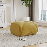 Pouf Elowin in Chenille Giallo dal design ergonomico e confortevole