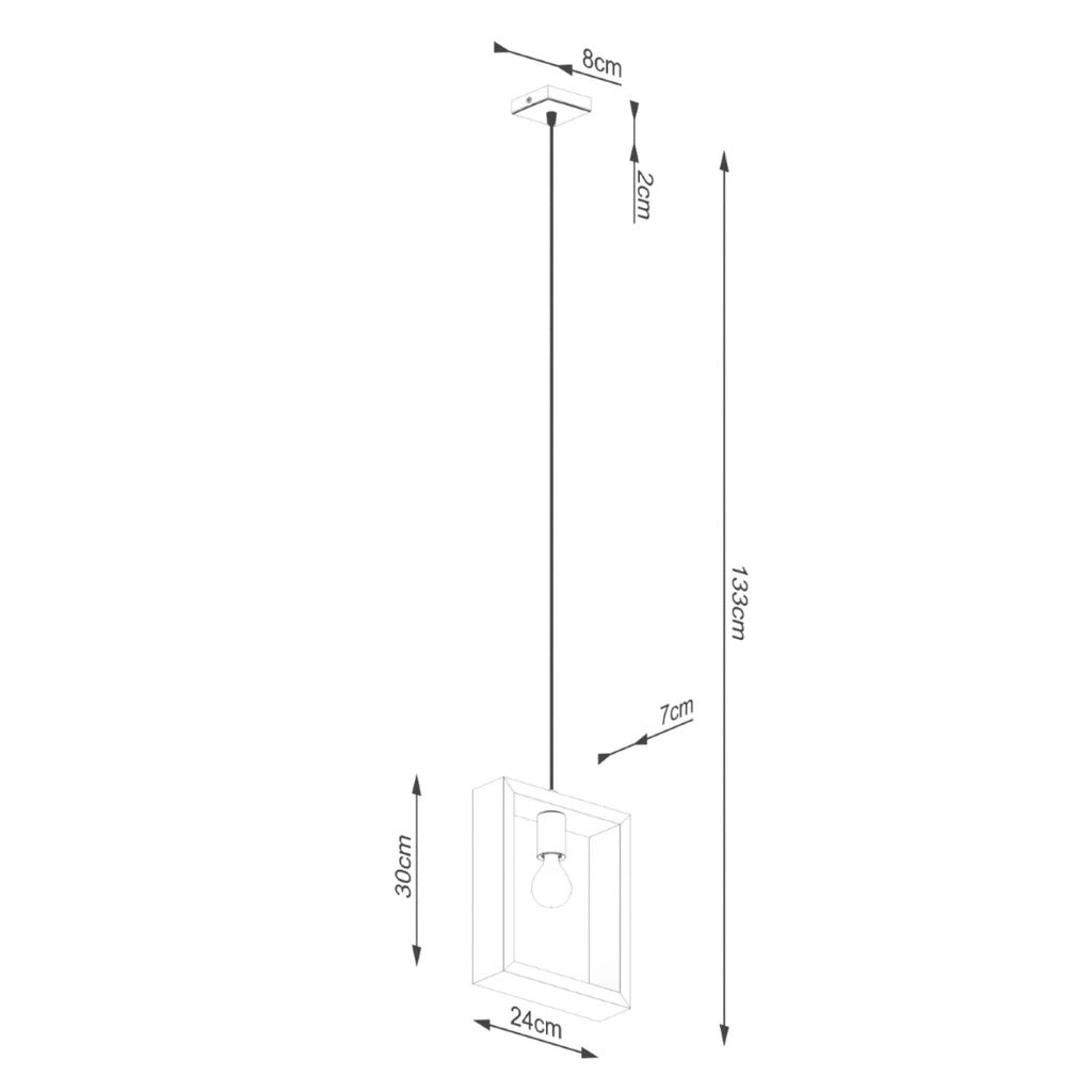 Lampada sospensione CELARO legno nero E27 Pure Lume