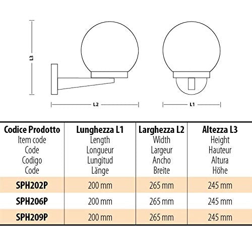 Lanterna Sfera Velamp Globo Trasparente
