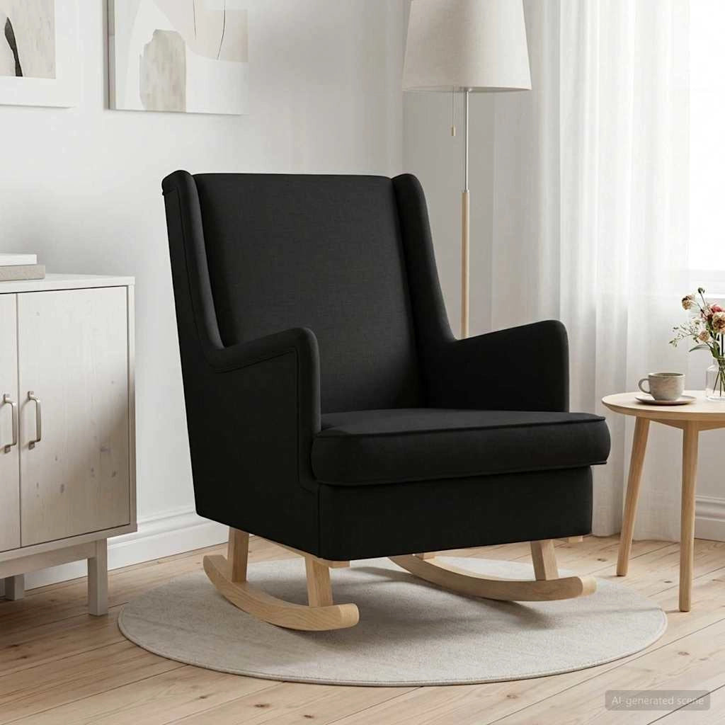 Sedia a dondolo Nero 62 x 80 x 85 cm Tessuto 42029964