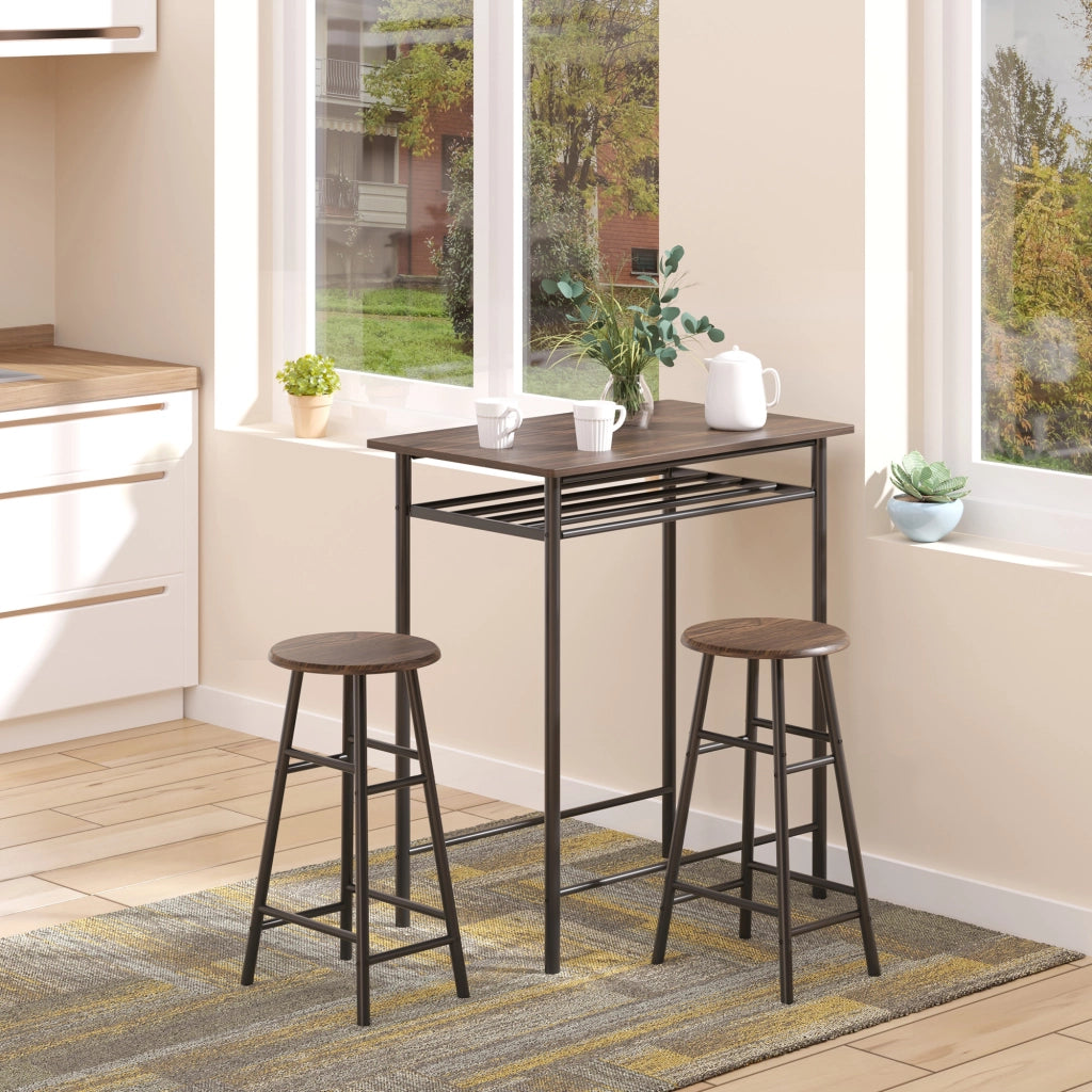 TAVOLO BAR Set da 3 pezzi 80 x 50 x 90 cm MDF Nero