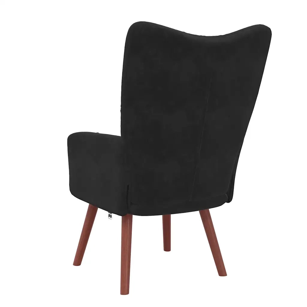 Sedia Relax Nera in Velluto 328057