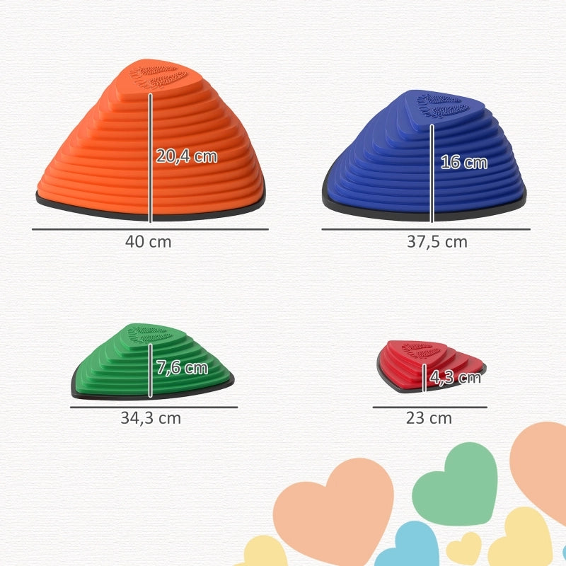 Set di 9 pietre da calpestio, antiscivolo, per uso interno ed esterno, impilabili, colori assortiti.