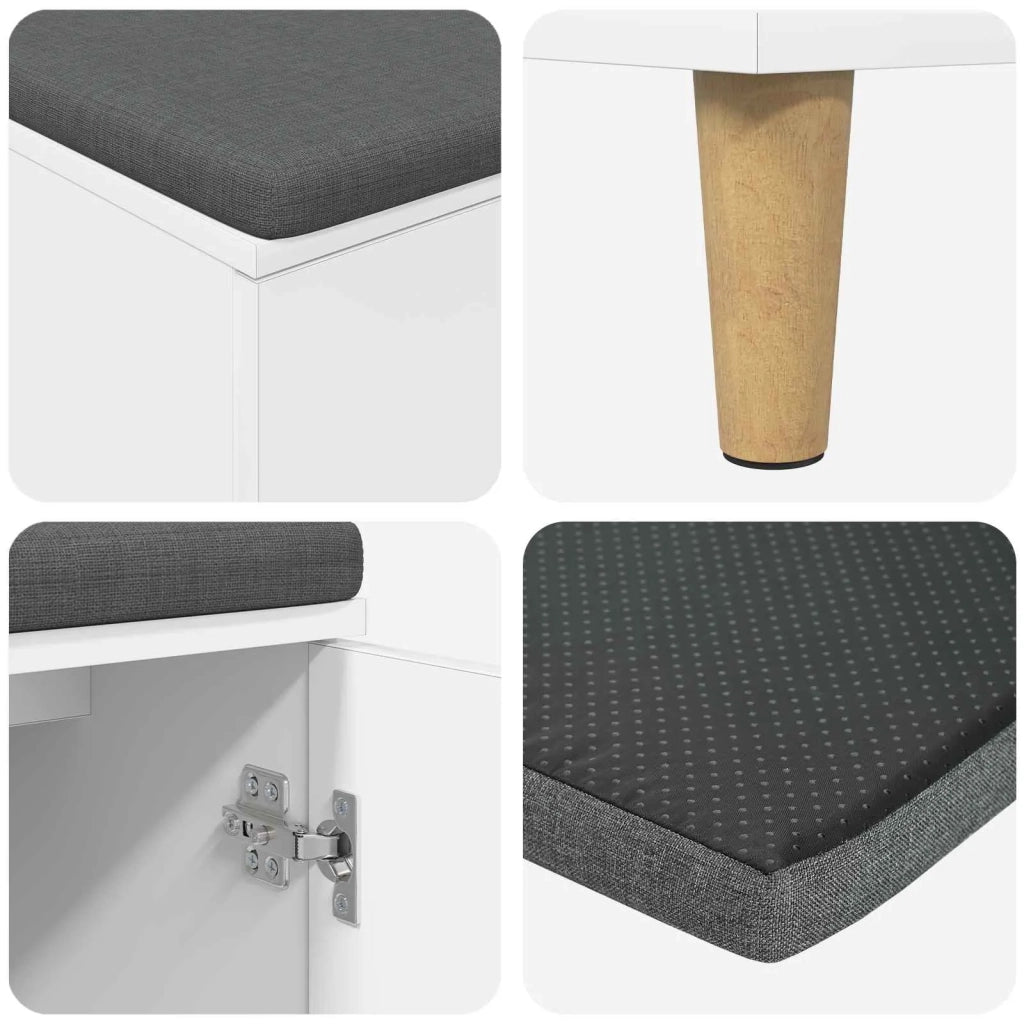 Panca per ingresso con cuscino Bianco 100 x 38 x 46 cm