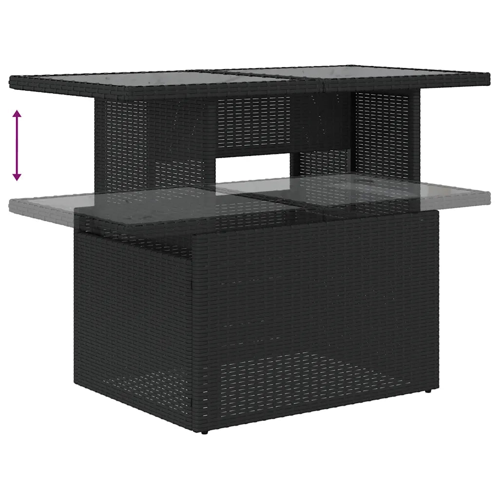 Set Divani da Giardino 9 pz con Cuscini Nero in Polyrattan 3269355